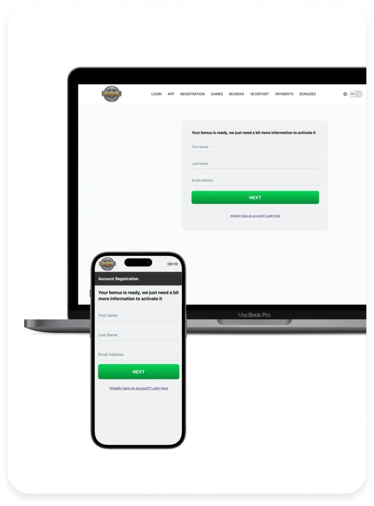 Zodiac Casino Registration